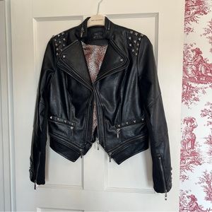Studded Faux Leather Moto Jacket